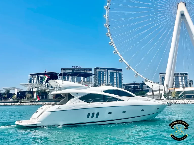 fishing trip Dubai. Sunseeker 70 ft with Dubai Eye.
