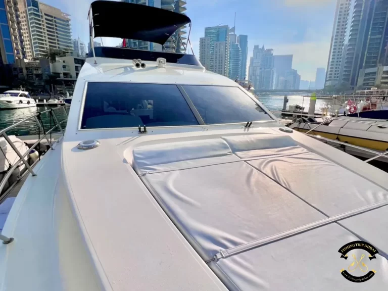 fishing trip Dubai. Majesty 48 FT sunbed.